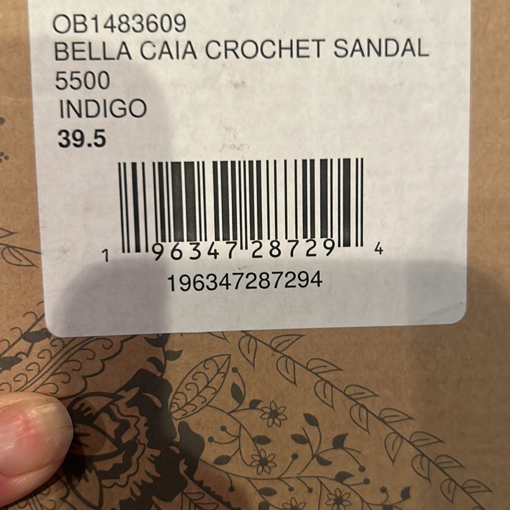NIB FREE PEOPLE bella caia crochet sandals in indigo Blue size 39.5 euro/9/9.5 - Picture 11 of 12